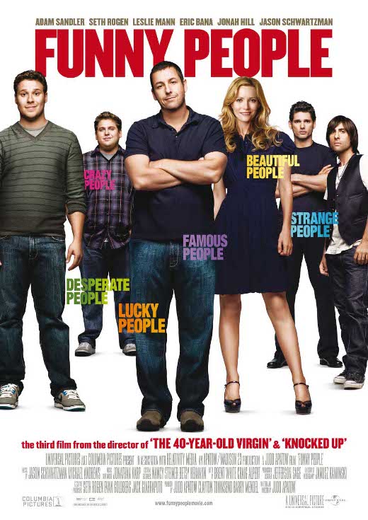 Funny People - Poster. IMDB says 7.3/10. Rotten Tomatoes says 68%